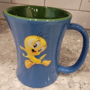Tweety Bird 3D Loonie Toons Blue Coffee Tea Mug​​​​